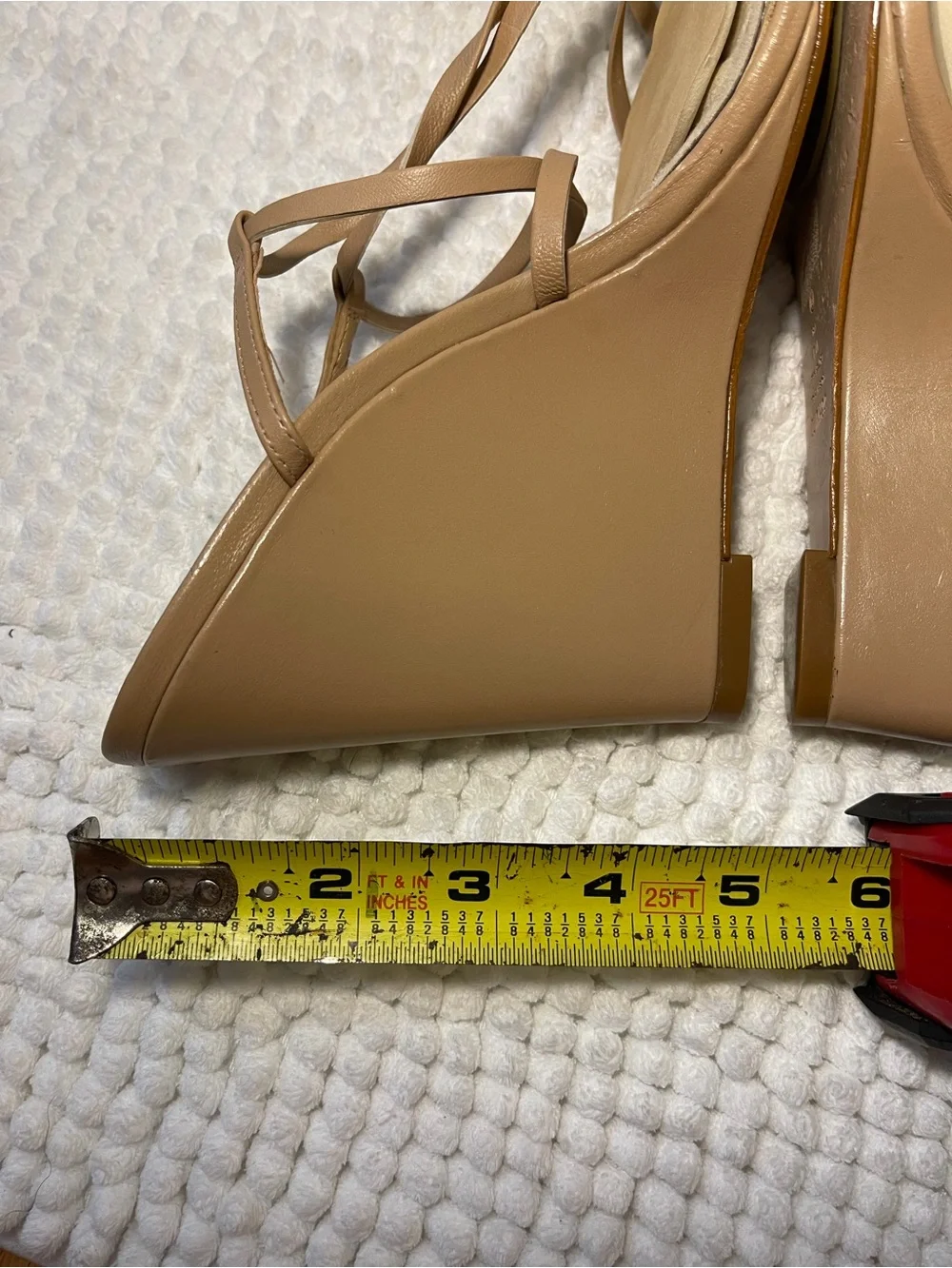 SCHUTZ Nude Lace-Up Wedge Sandals